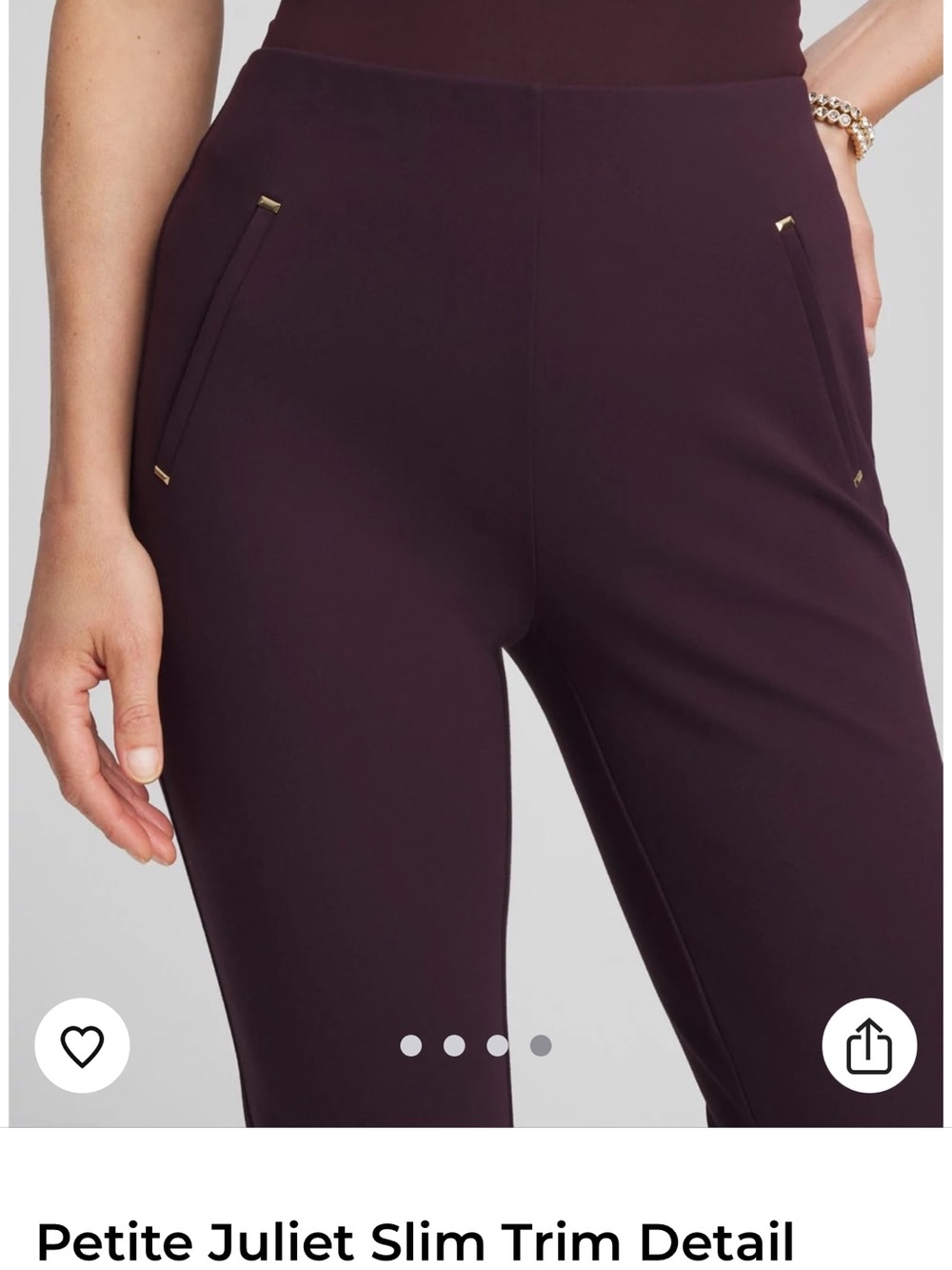 Chico's Slim Crop Pants in Deep Plum